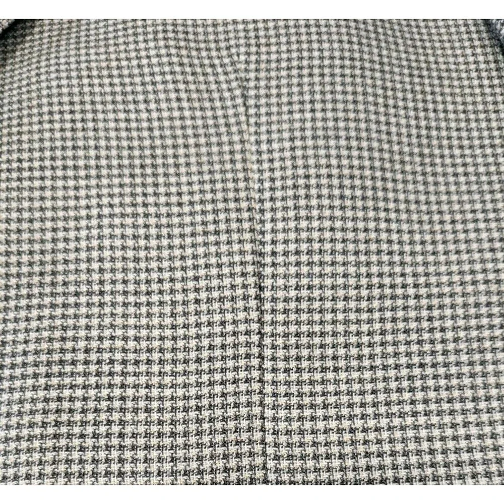 Jos. A. Bank Suit Jacket Blazer Mens 44R Beige Brown Houndstooth Silk Wool Blend